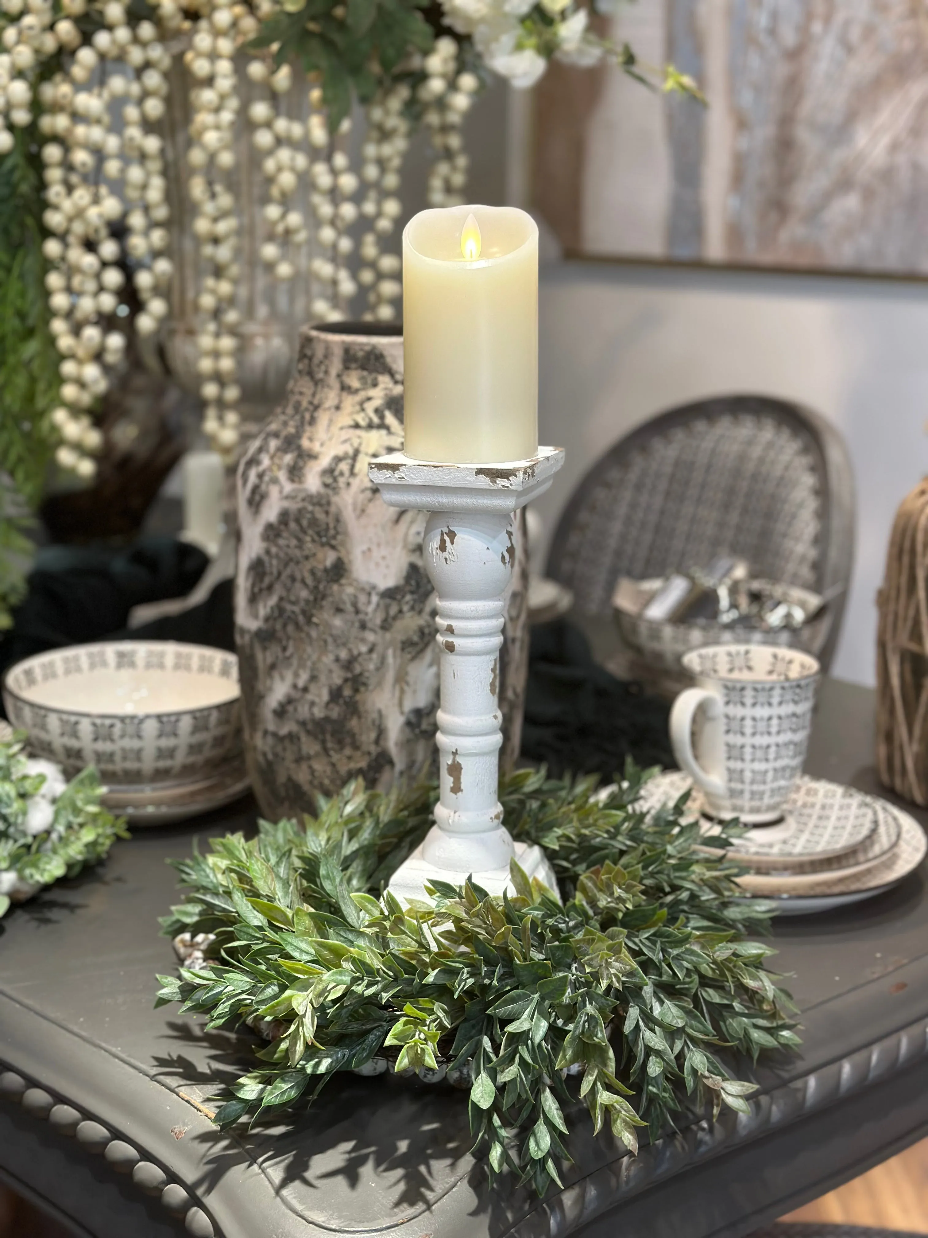 14" Myrtle Candle Ring & Wreath