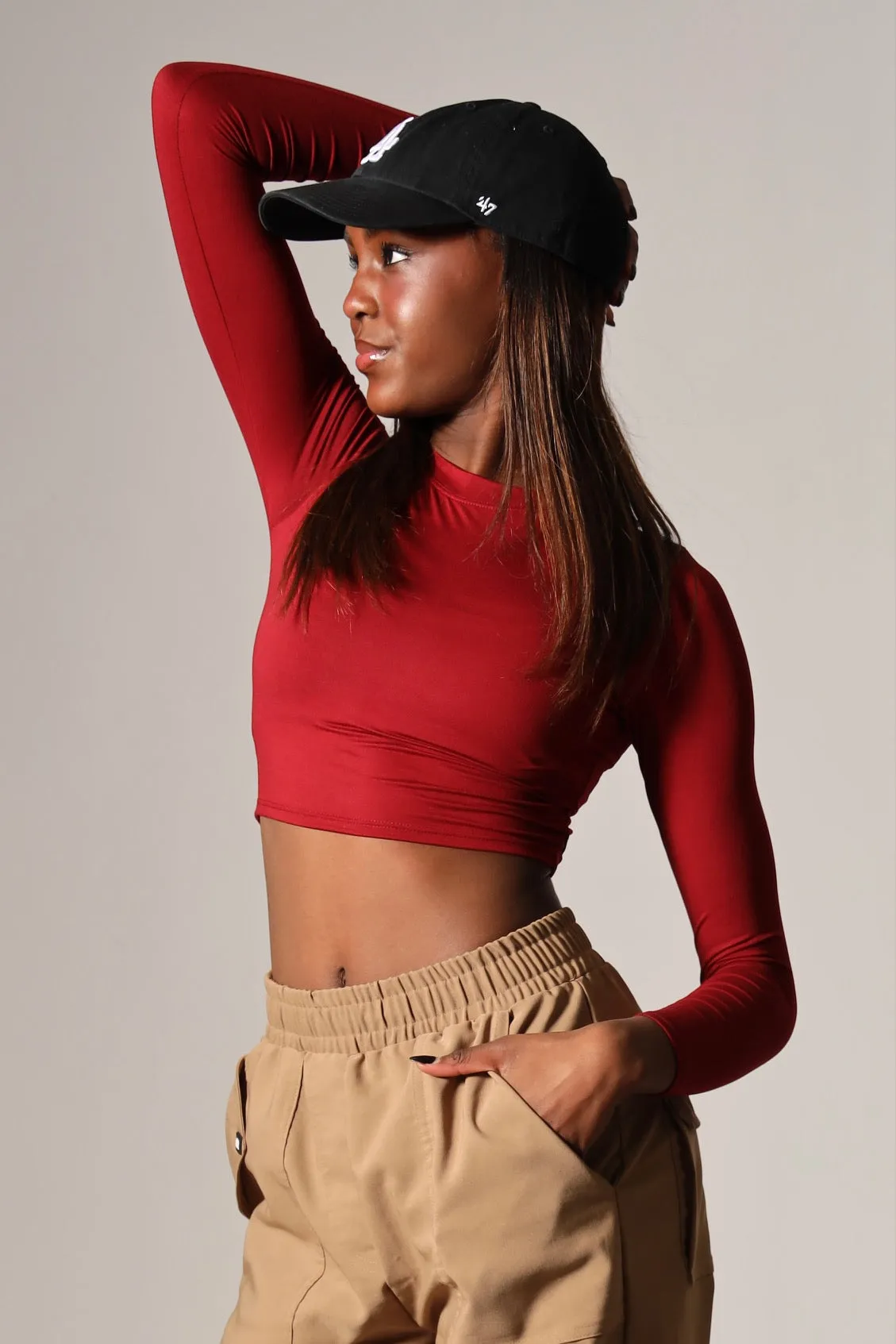 Baby Soft Long Sleeved Tee - Garnet - FINAL SALE