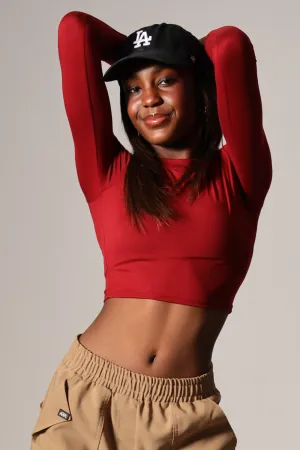 Baby Soft Long Sleeved Tee - Garnet - FINAL SALE