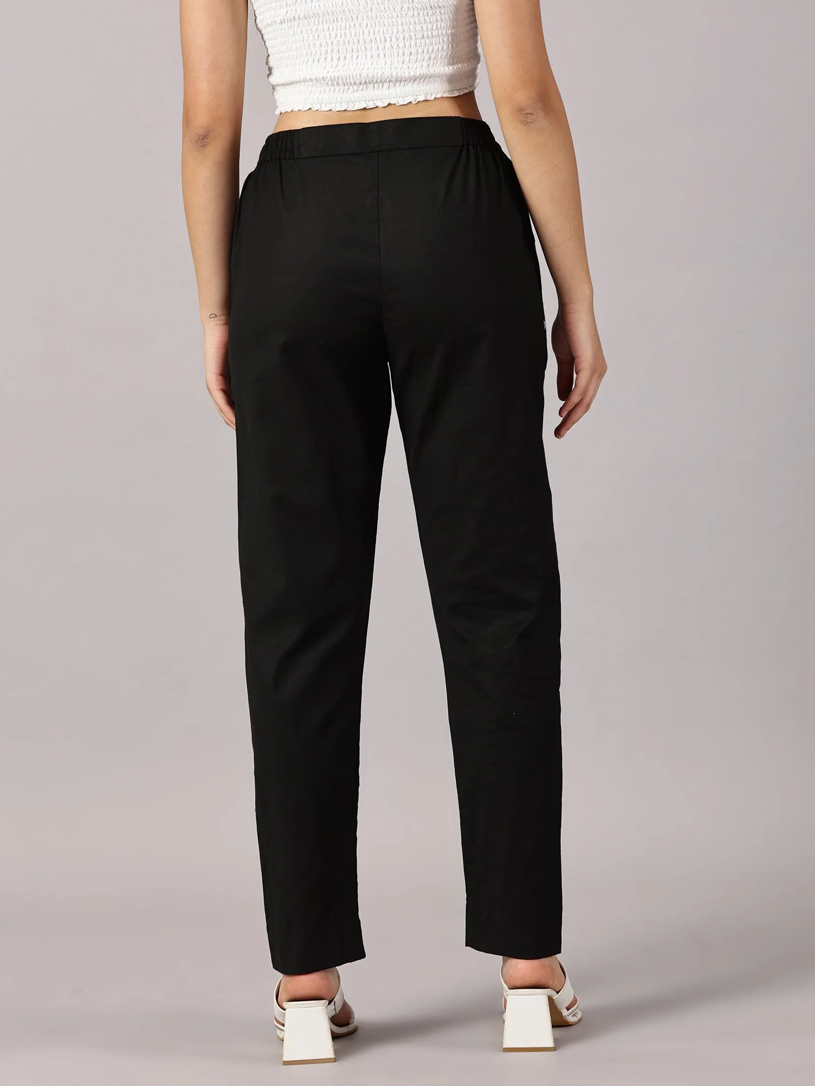 Black Comfy Cotton Pants