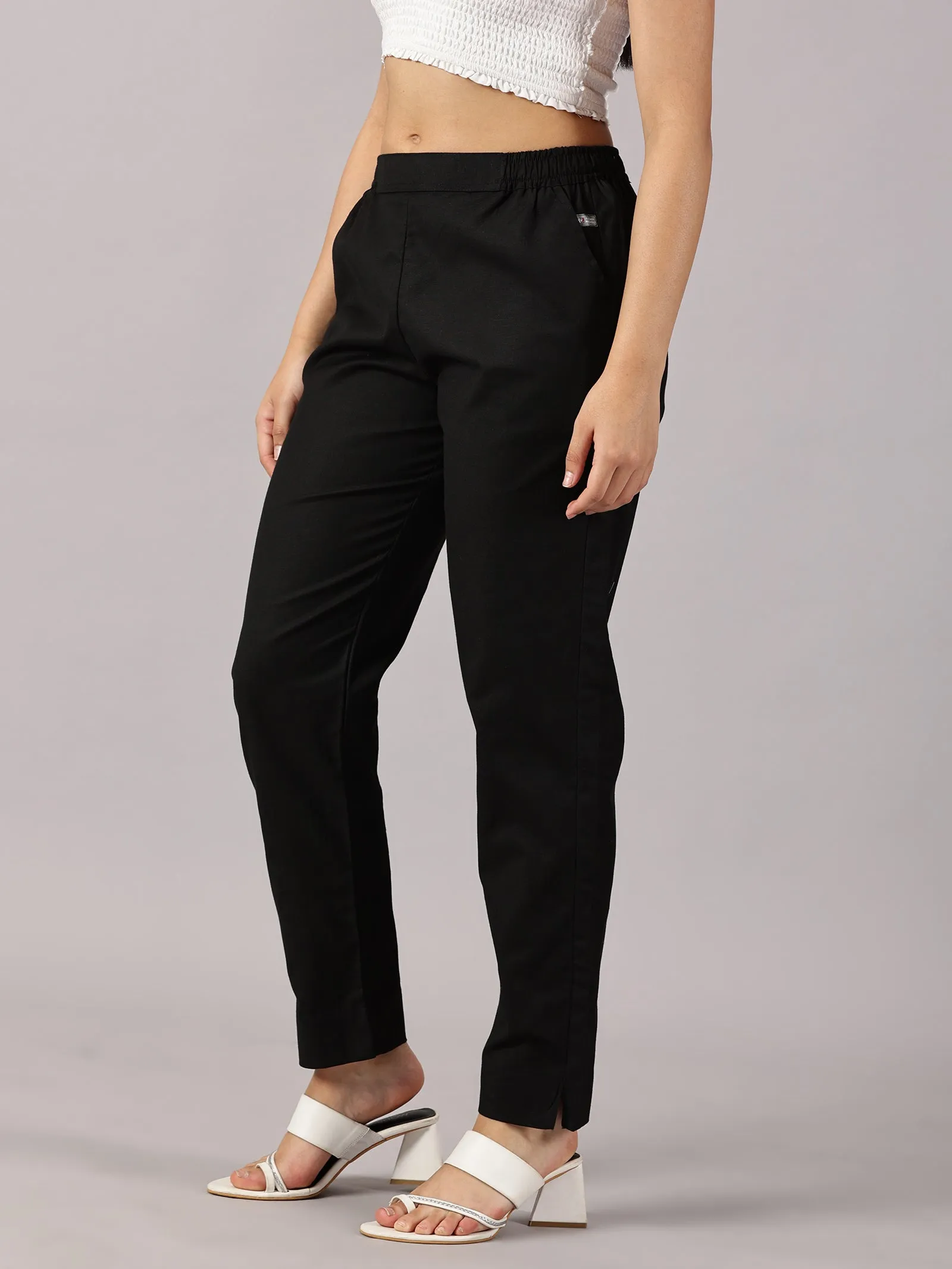 Black Comfy Cotton Pants