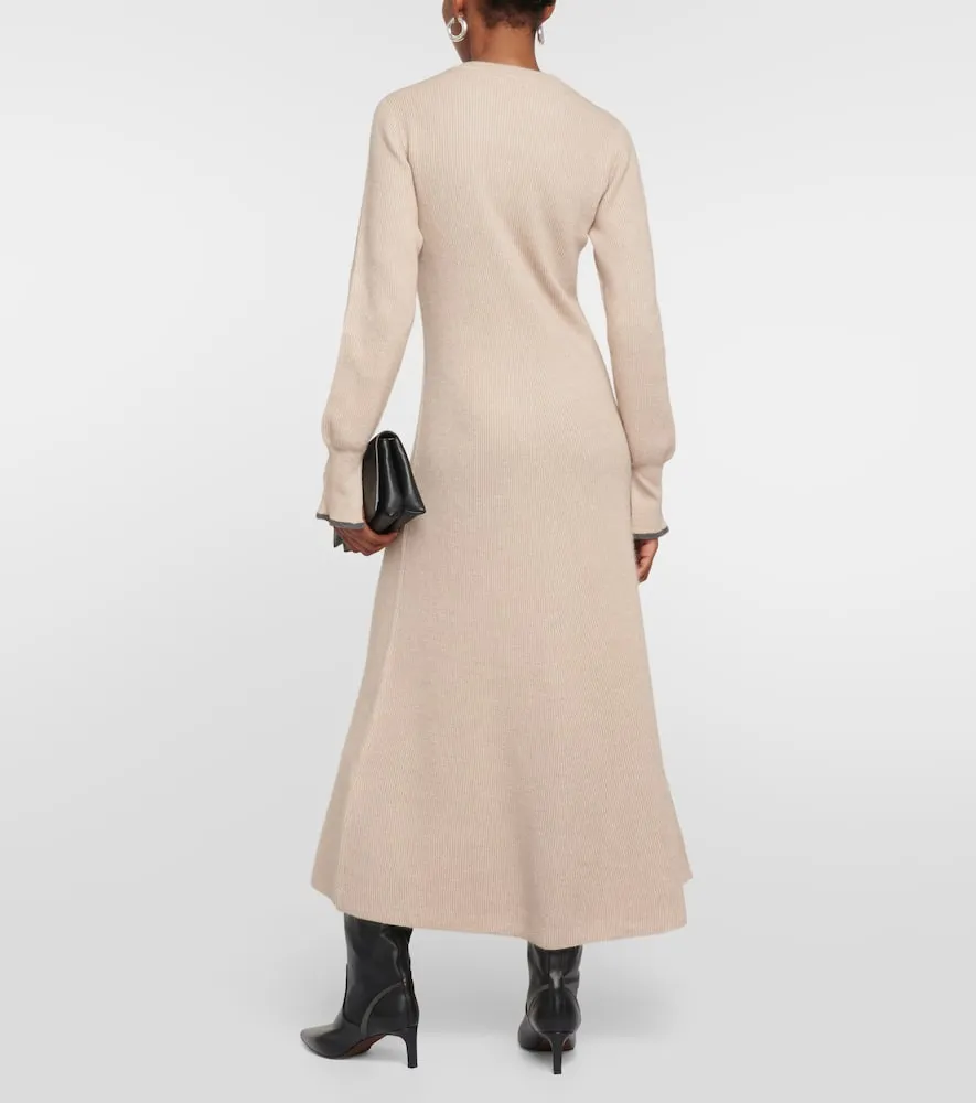 Brunello Cucinelli Alpaca and cotton-blend midi dress