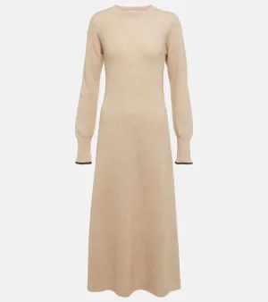 Brunello Cucinelli Alpaca and cotton-blend midi dress