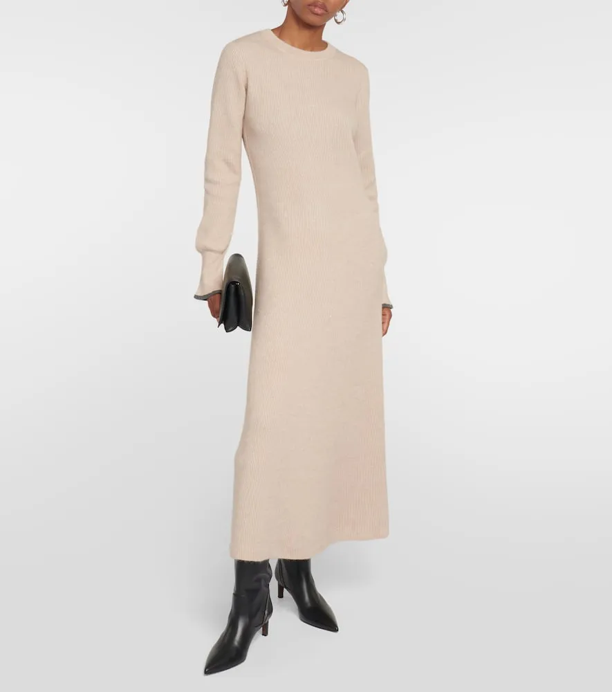 Brunello Cucinelli Alpaca and cotton-blend midi dress