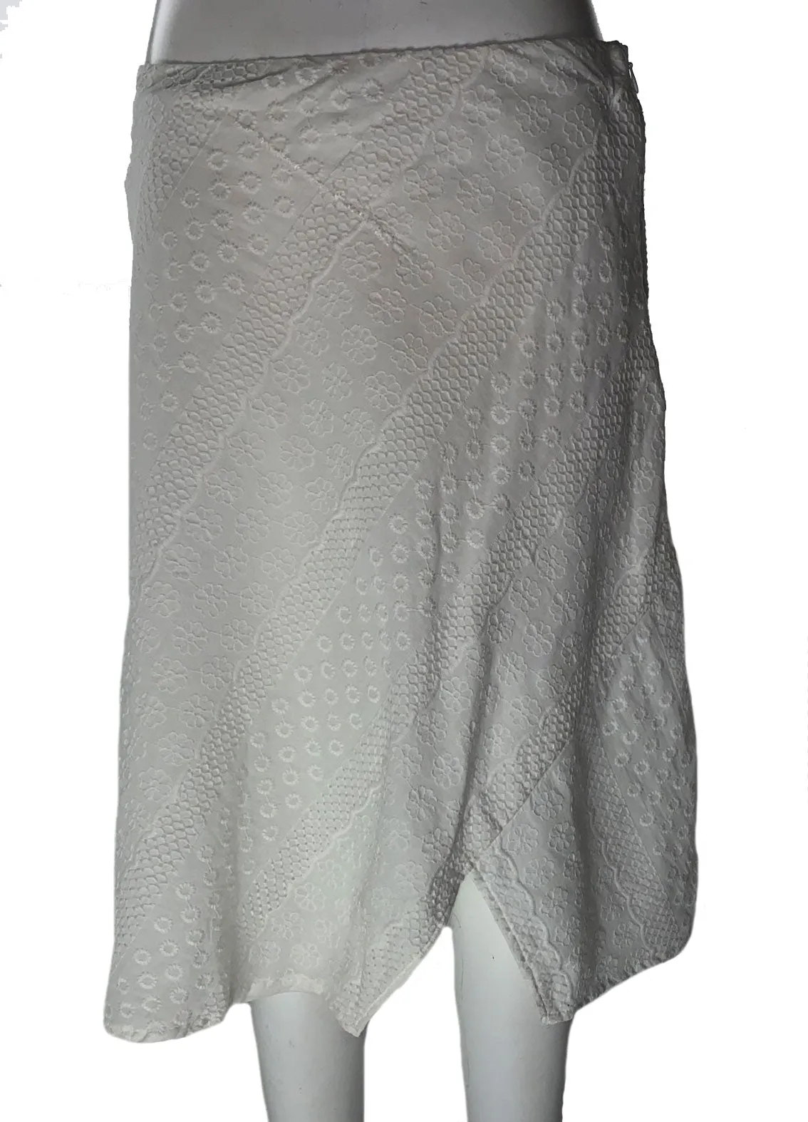 Calvin Klein Women's A Line Eyelet Skirt White