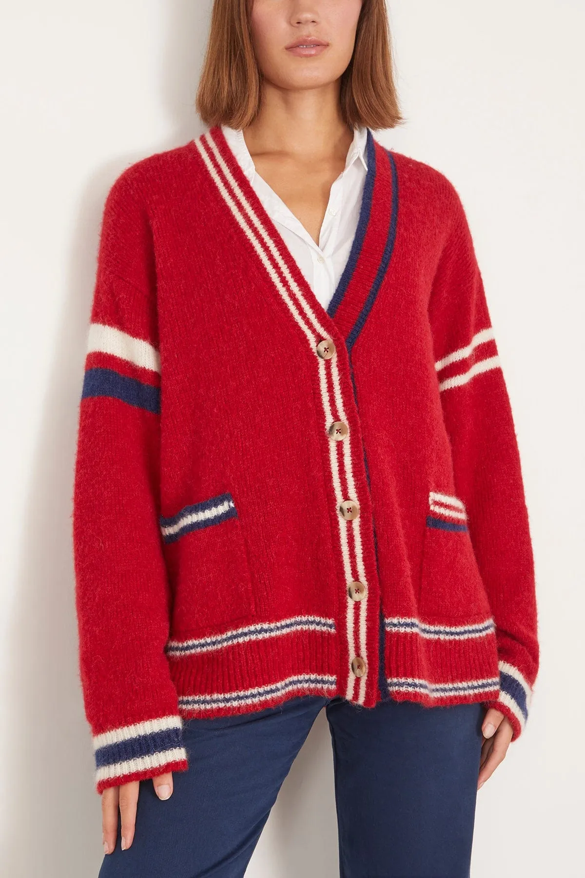 Carey Sweater in Red Blue