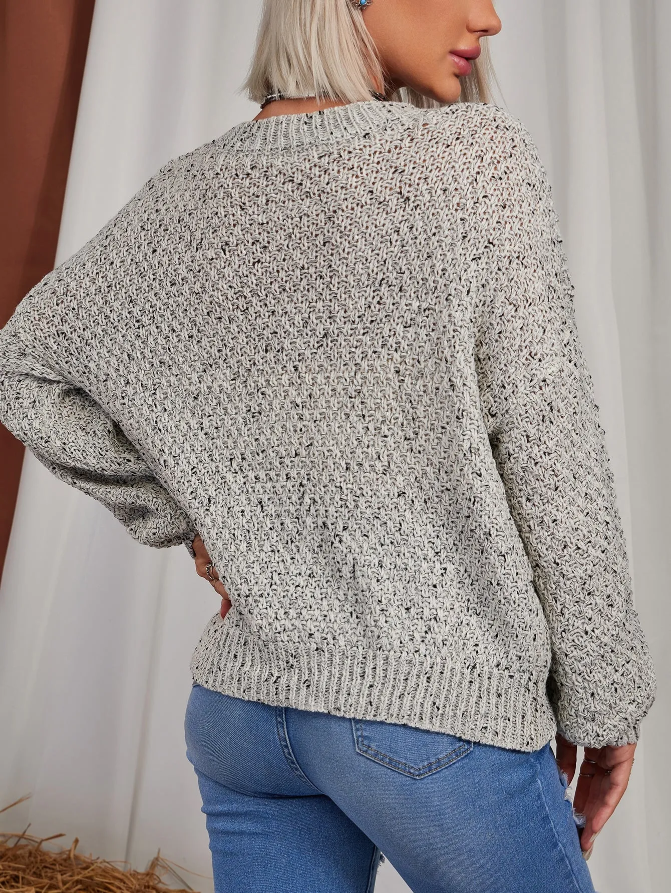 Casual Plain Long Sleeve Round Neck Regular Women Sweater