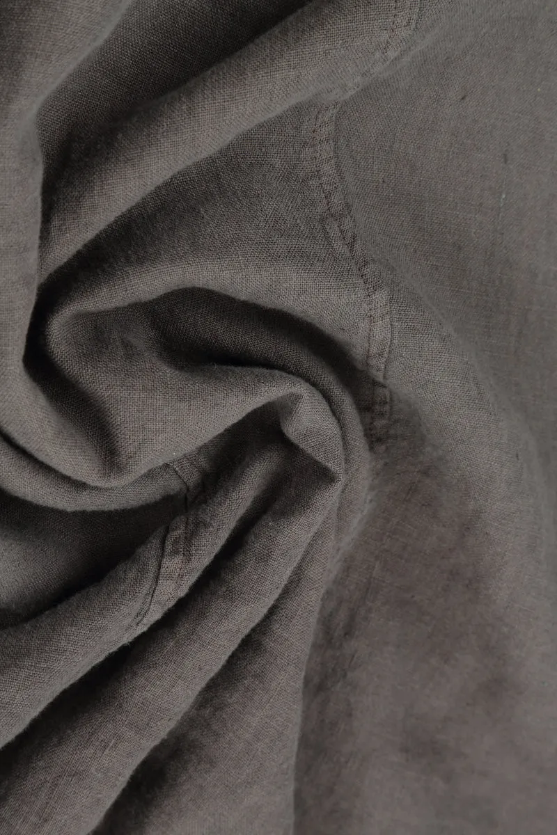 Collar Raw Edge Truffle Linen Jacket
