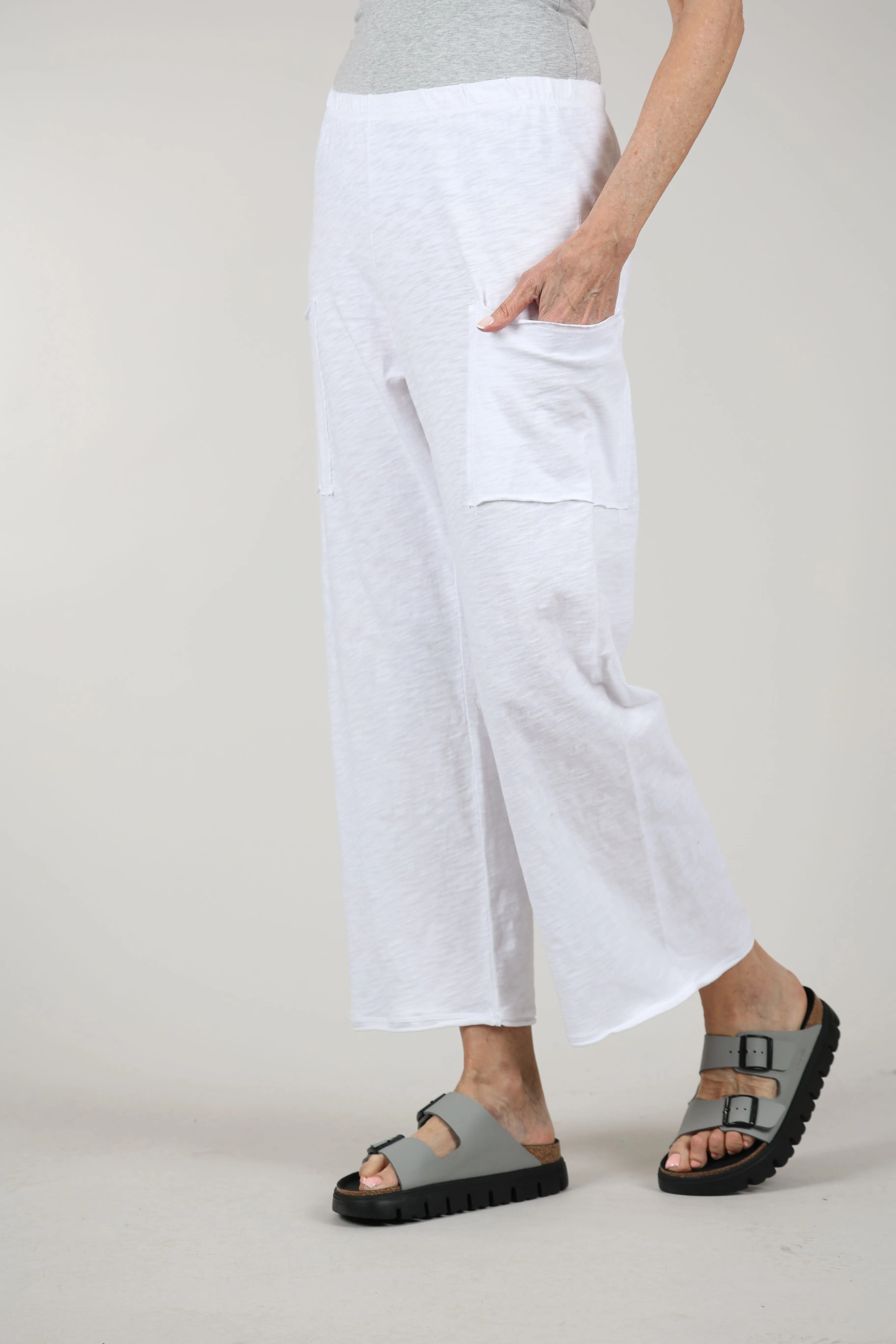 Cotton Slub Pocket Flood, White