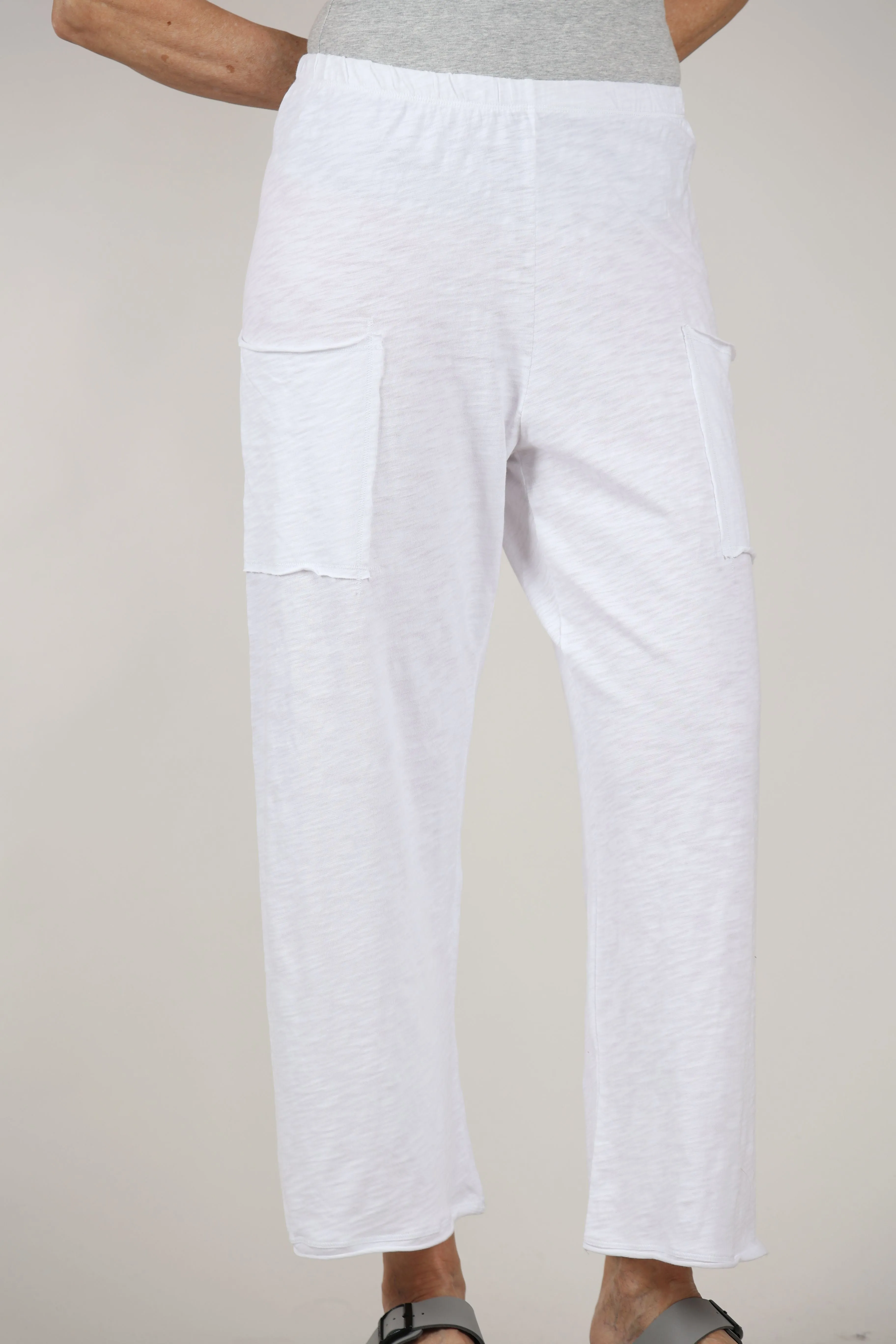 Cotton Slub Pocket Flood, White
