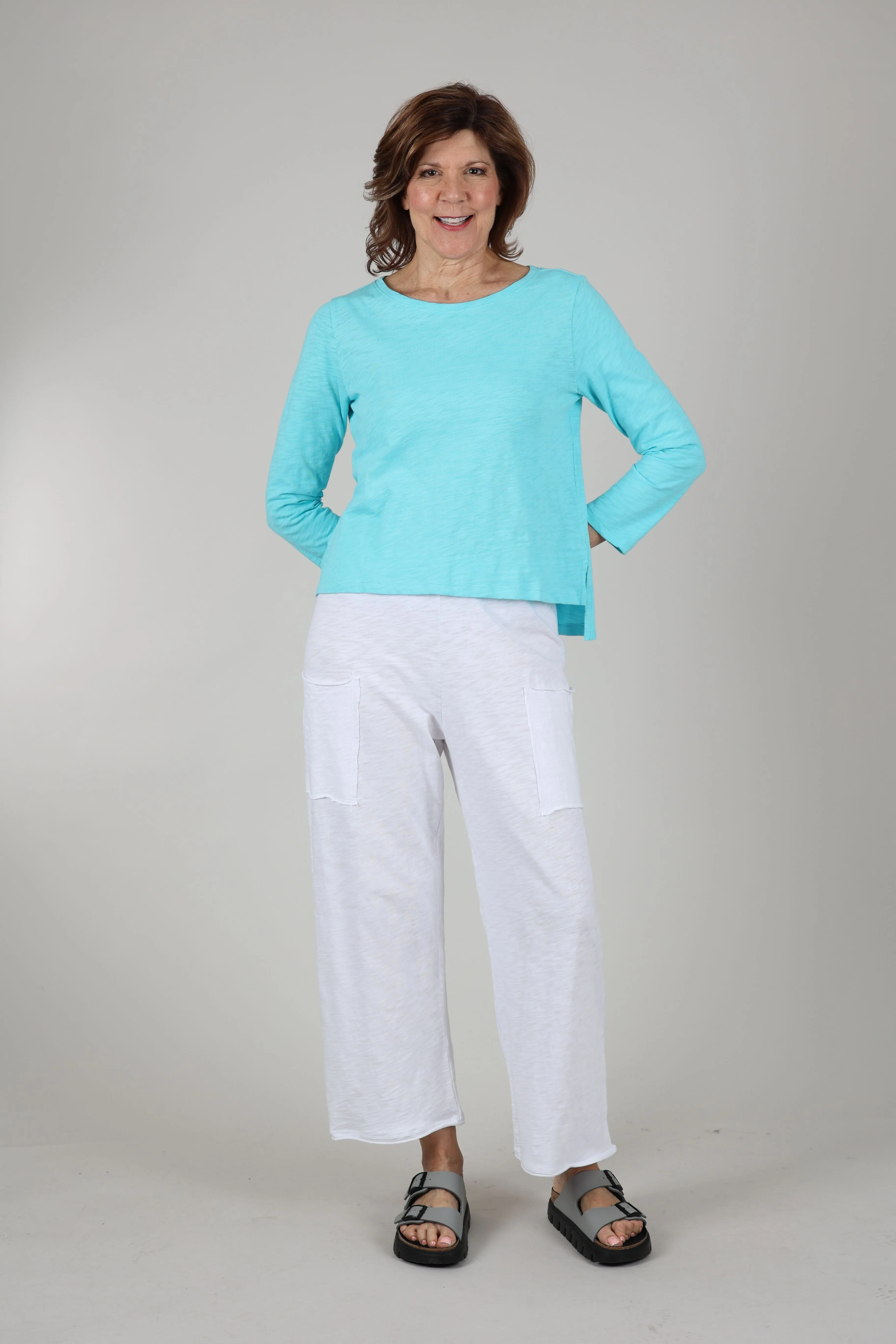 Cotton Slub Pocket Flood, White