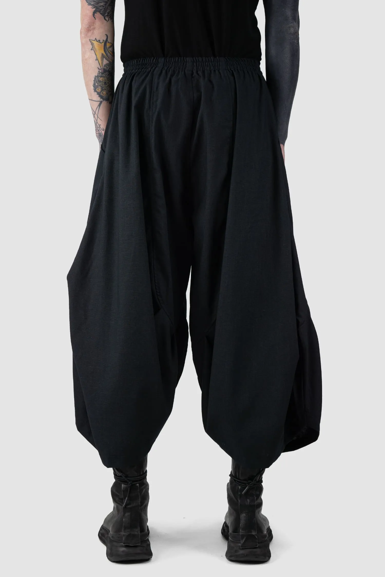 Cropped Loose Fit Linen Trousers