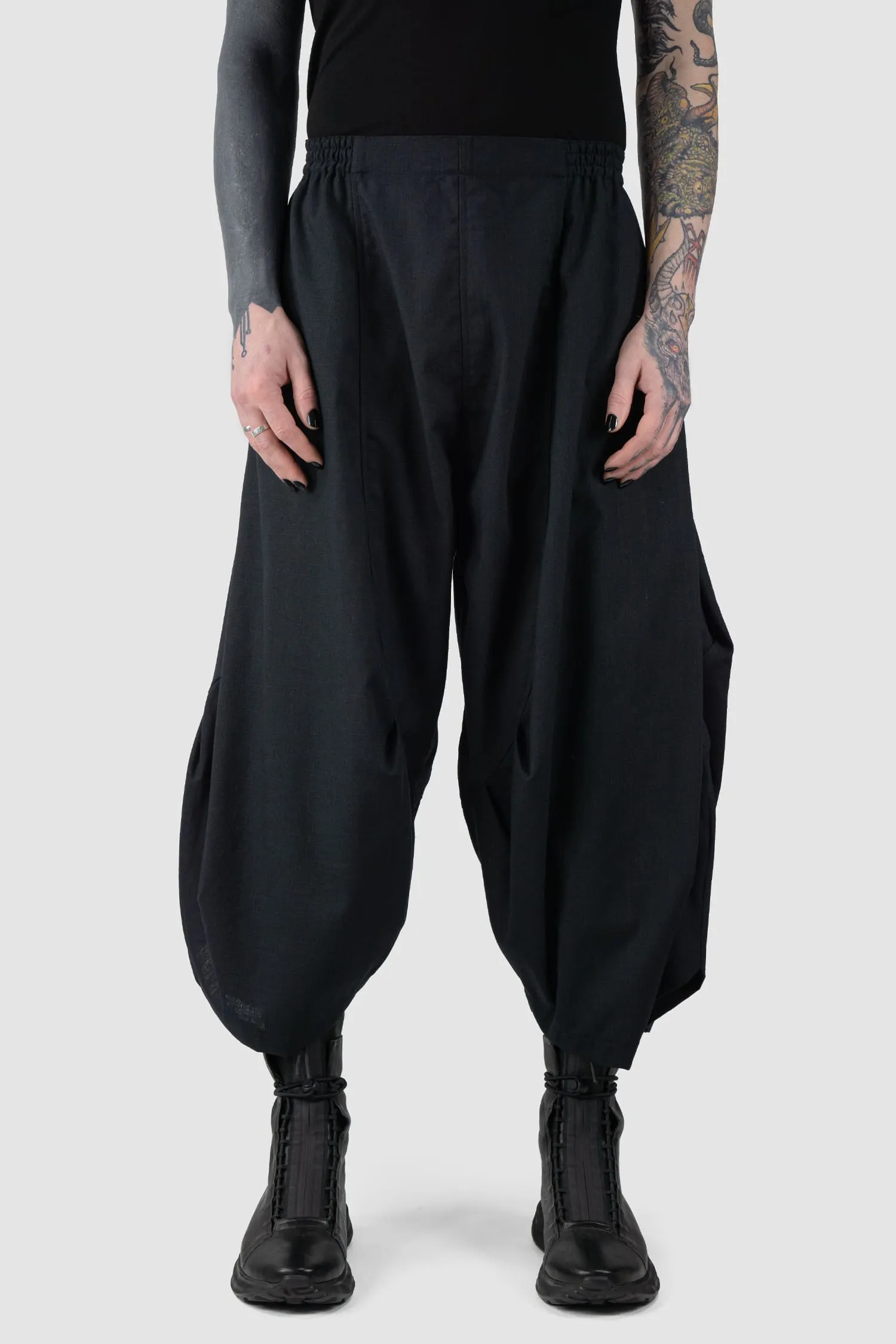 Cropped Loose Fit Linen Trousers