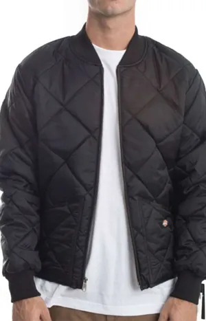 Diamond Quilted Work Jacket Men’s Black Nylon