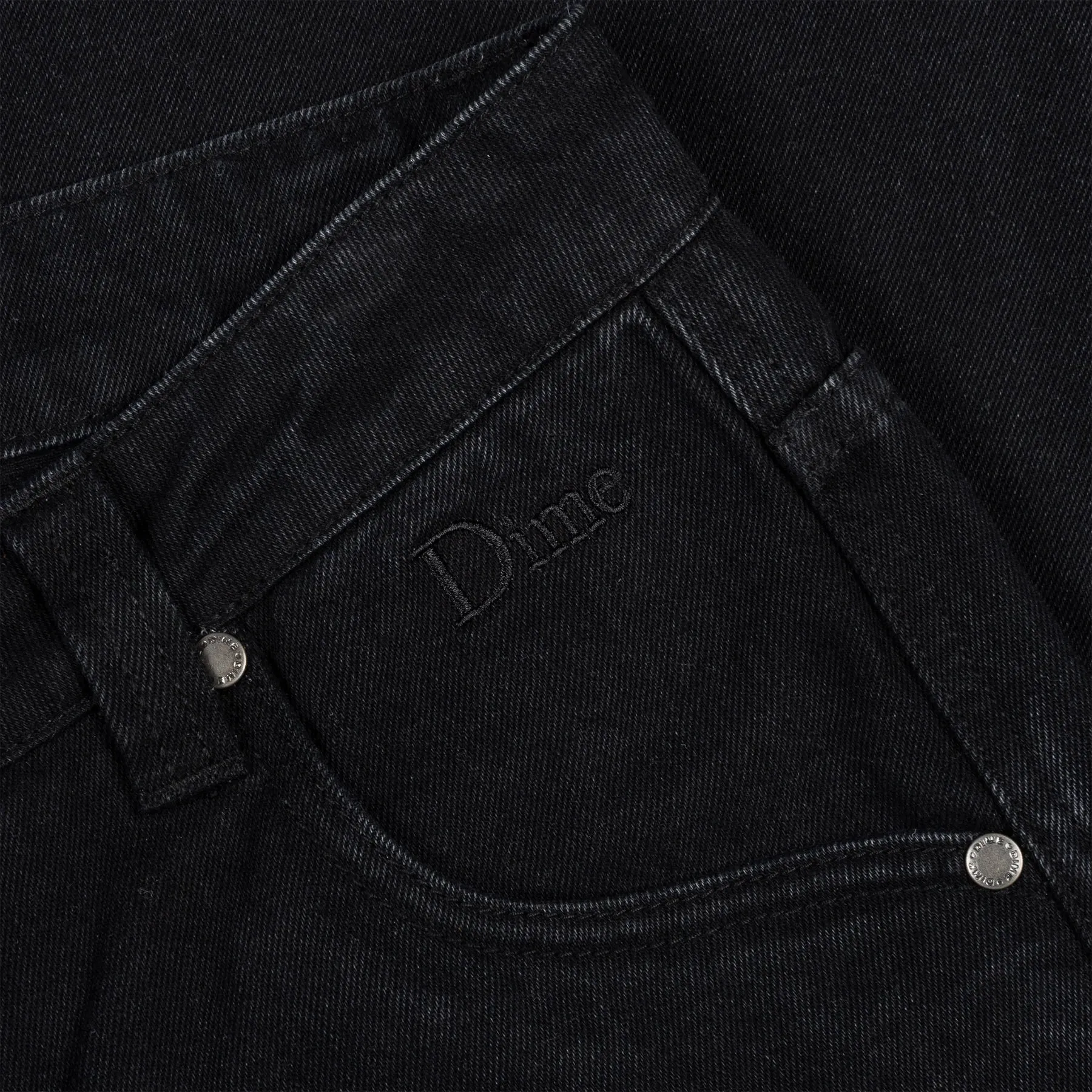 Dime - Classic Relaxed Denim Pants in Black