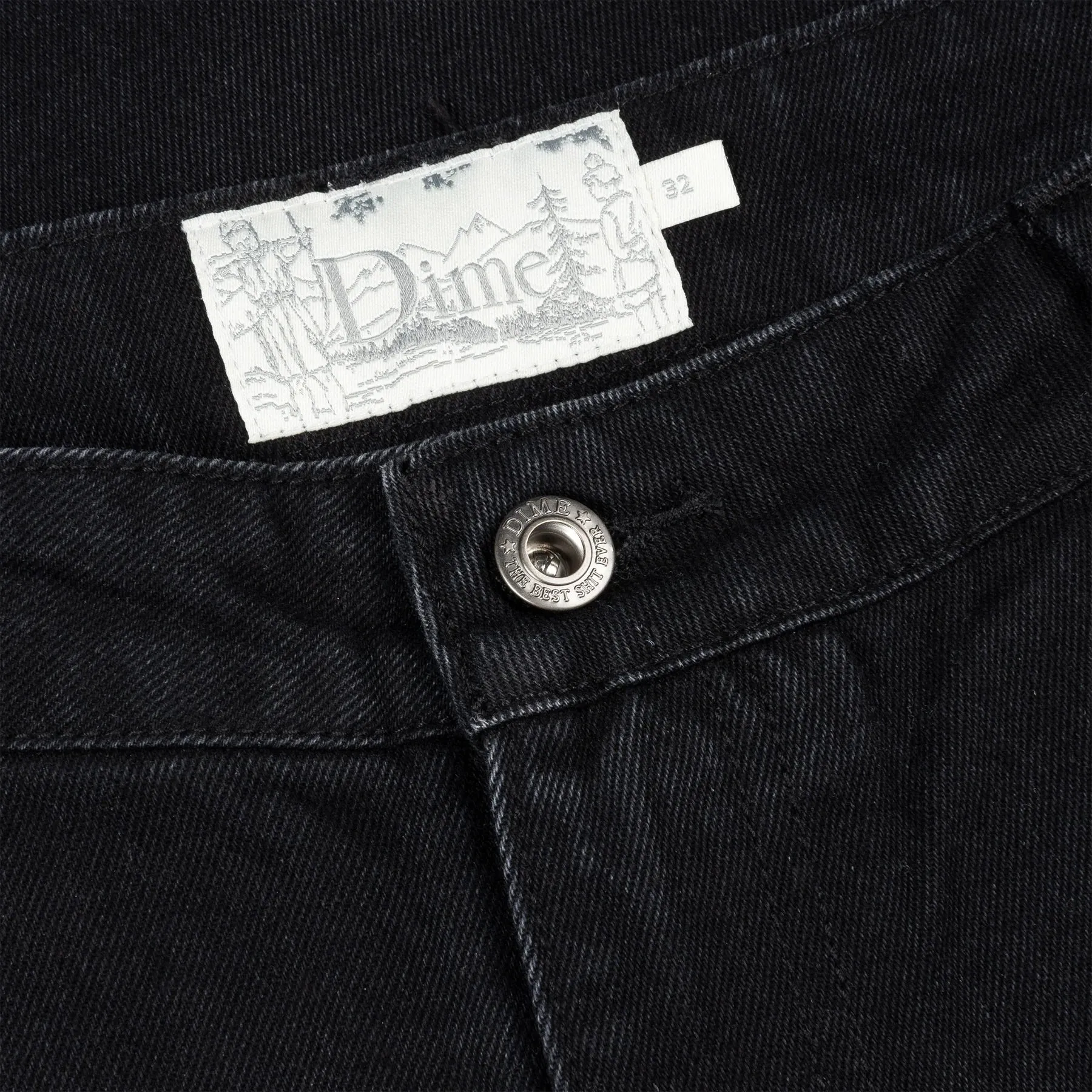 Dime - Classic Relaxed Denim Pants in Black