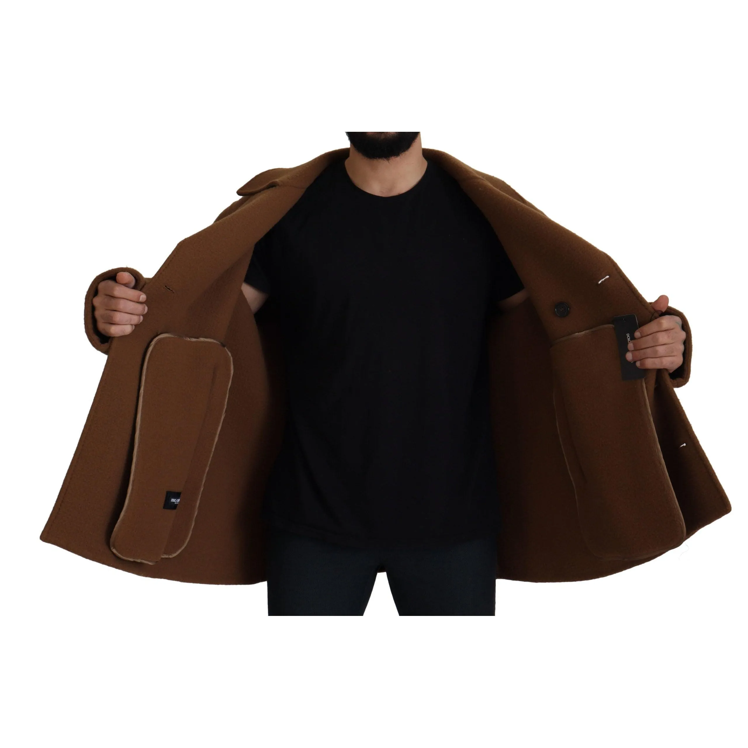 Dolce & Gabbana Elegant Double Breasted Brown Jacket