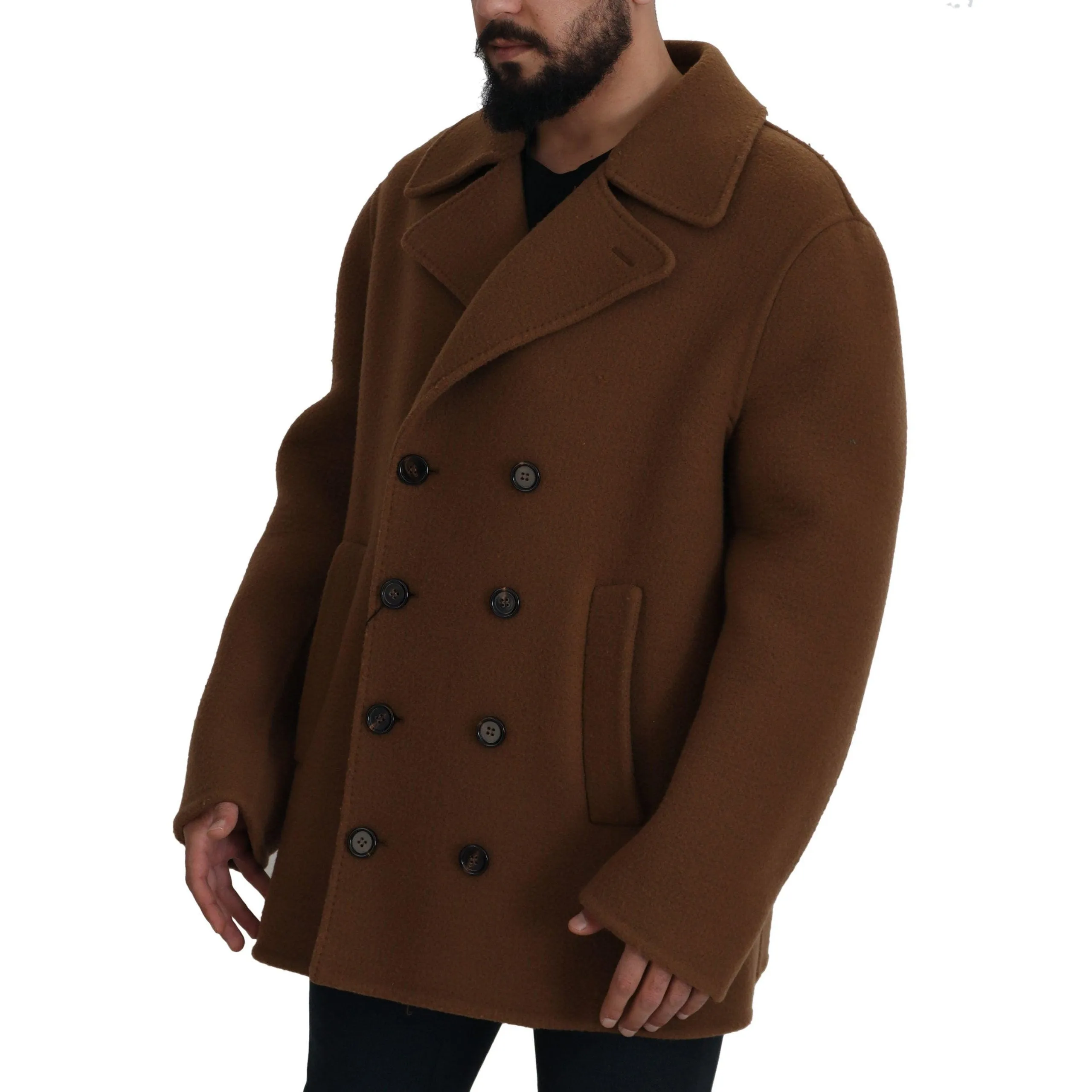 Dolce & Gabbana Elegant Double Breasted Brown Jacket
