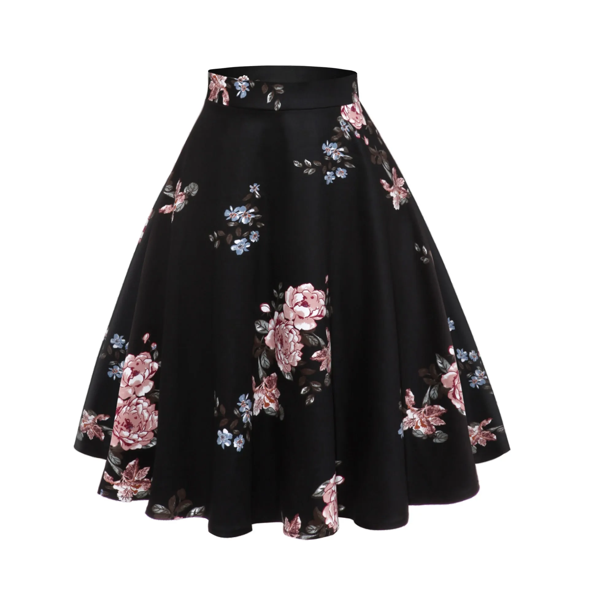 European and American Retro Printing Large Size Women's Skirt Tutu Skirt Women's Skirts 