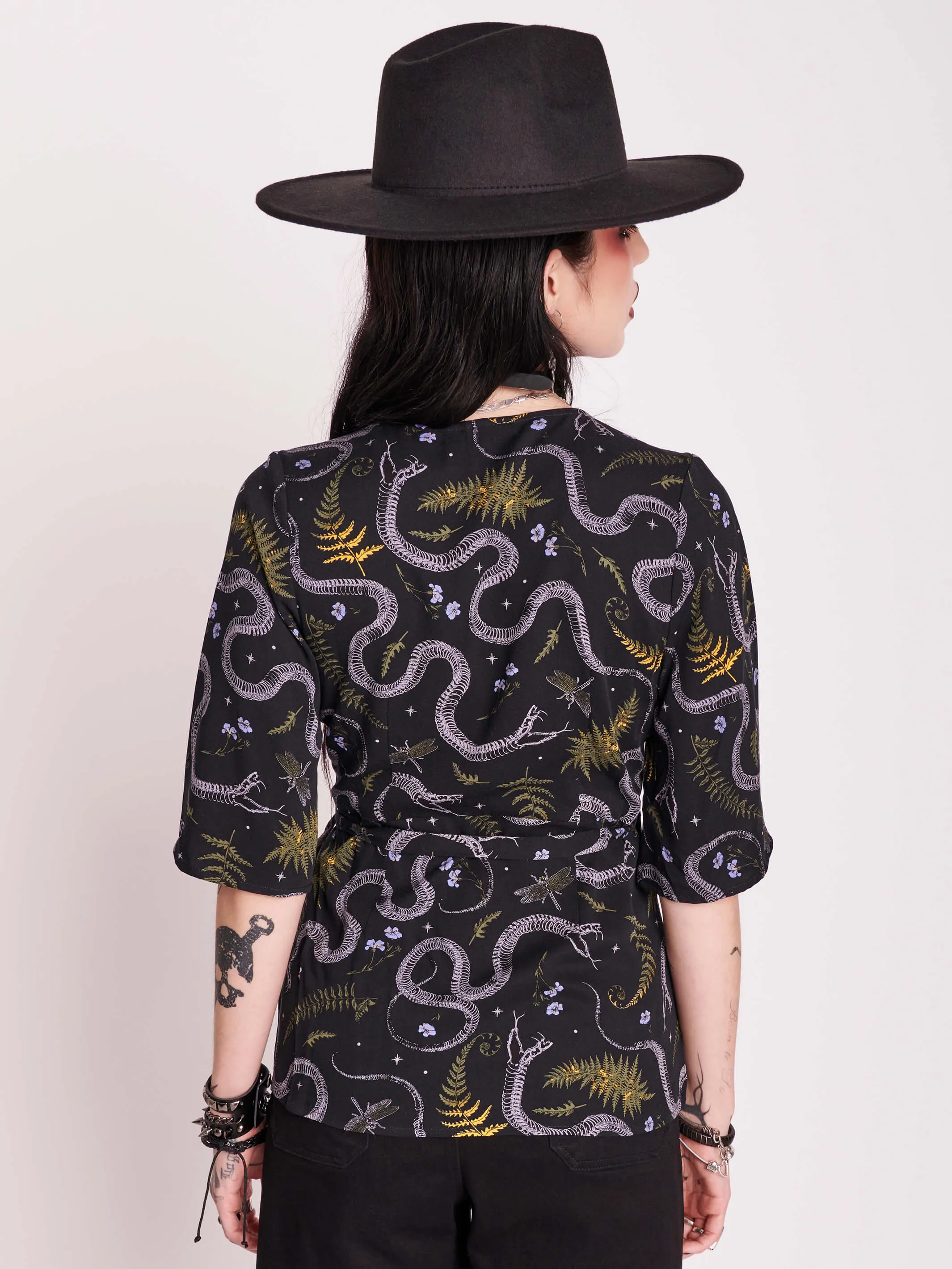 Floral Snake Wrap Top