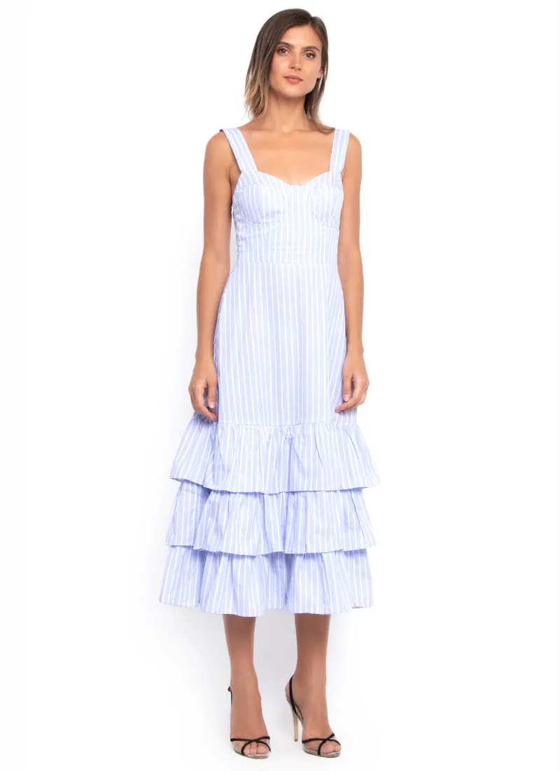 Hamptons Tiered Summer Dress (Soft Sky Blue)
