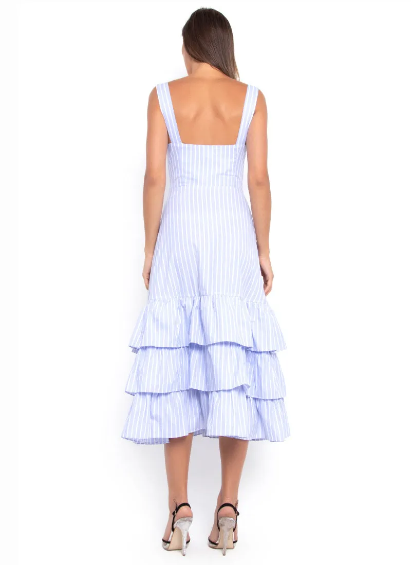 Hamptons Tiered Summer Dress (Soft Sky Blue)