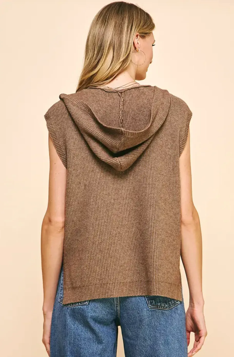 Hooded Sleeveless Sweater Vest