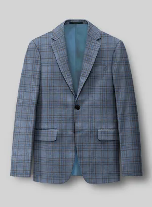 Italian Murano Herita Blue Wool Linen Jacket