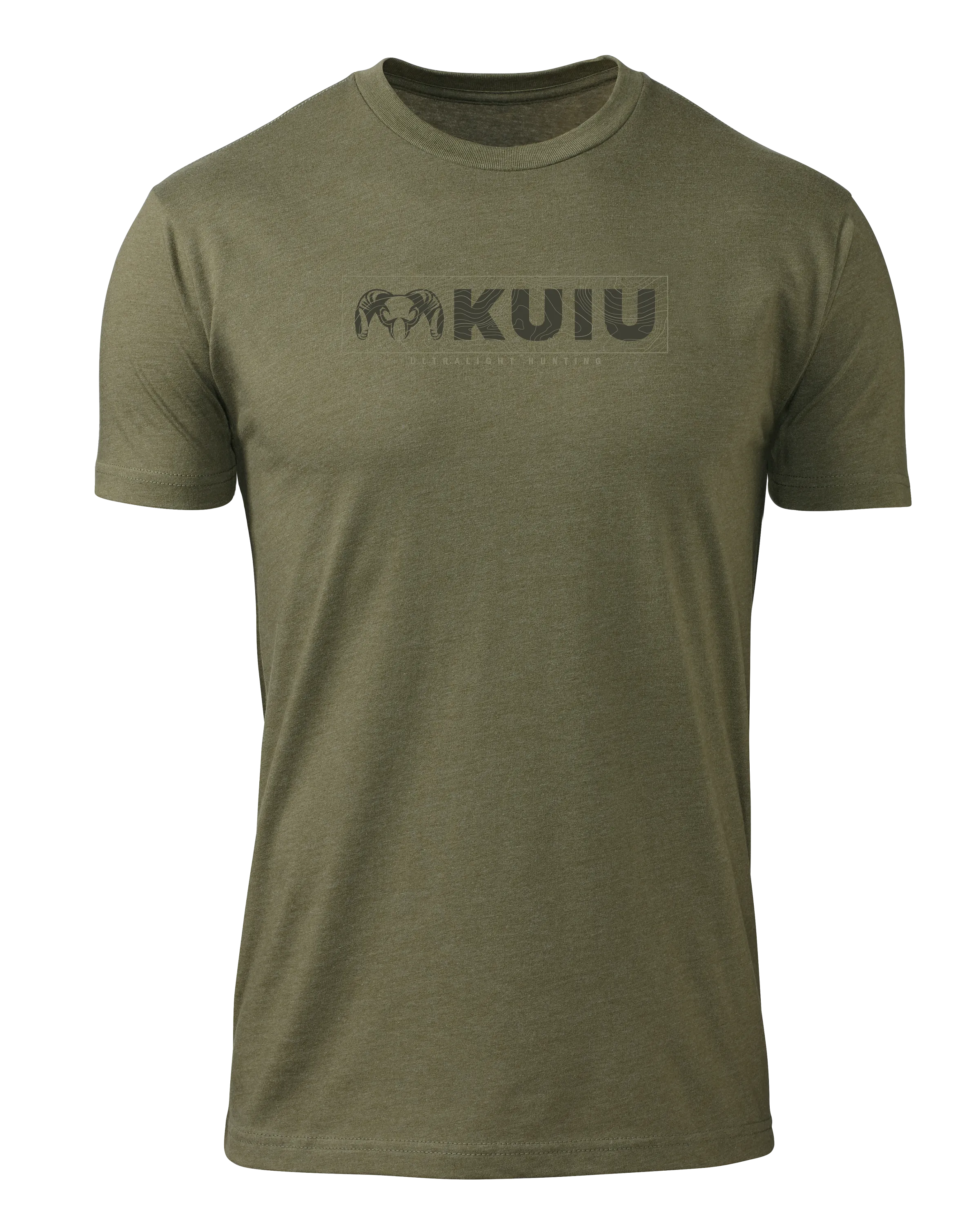 KUIU Topo Block Logo T-Shirt | Military Green