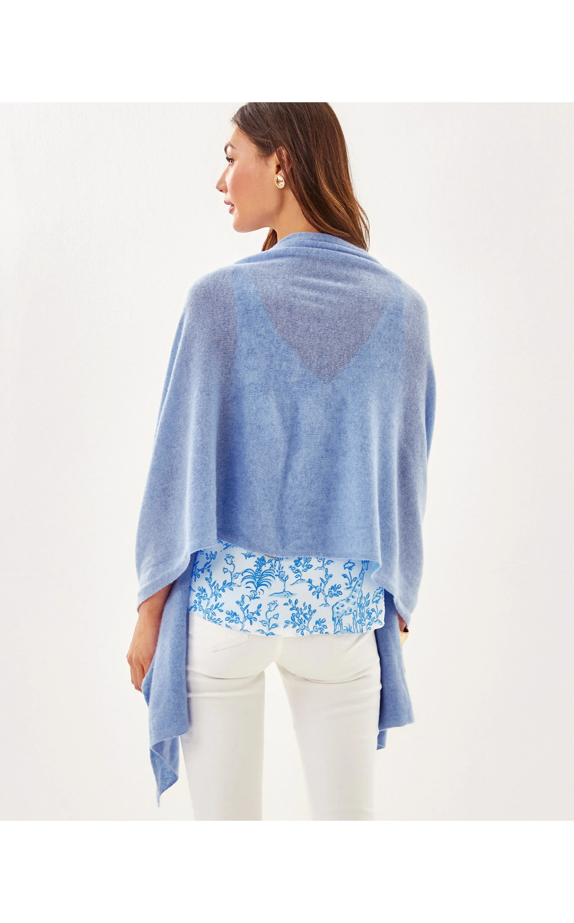 Lanelle Cashmere Wrap Heathered Jacaranda Blue