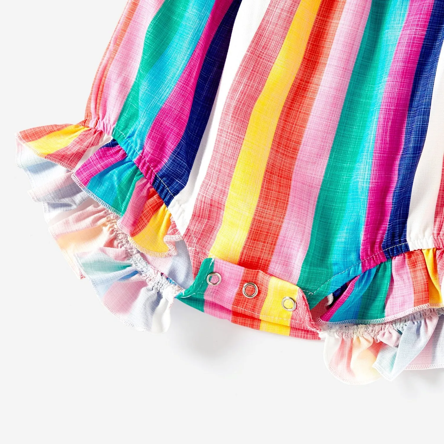 Mommy and Me Colorful Striped Sleeveless Belted Dresses