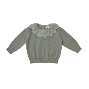 Quincy Mae Petal Knit Sweater - Basil