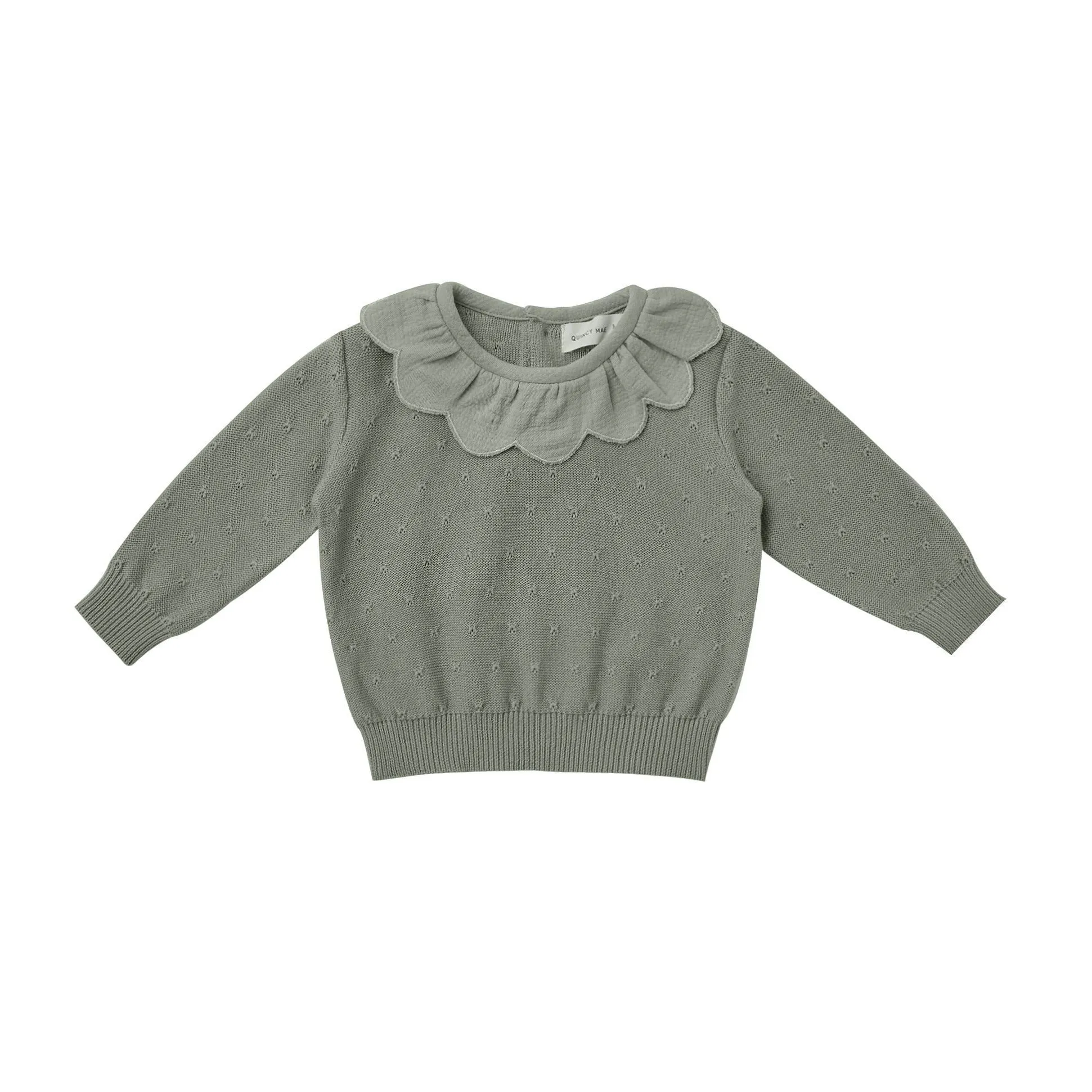 Quincy Mae Petal Knit Sweater - Basil