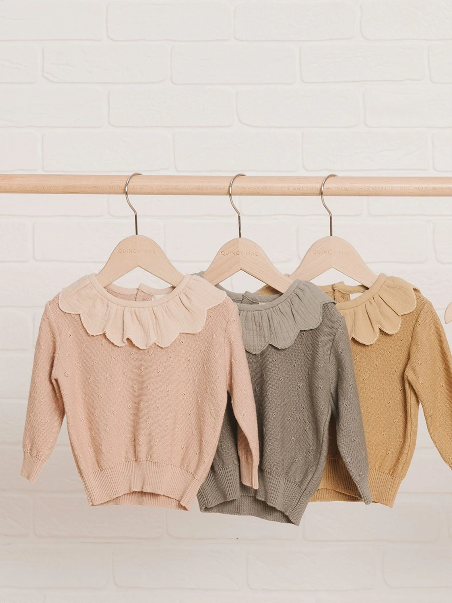 Quincy Mae Petal Knit Sweater - Basil