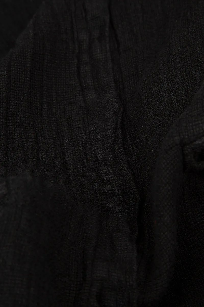 Raw Edge Black Linen Jacket