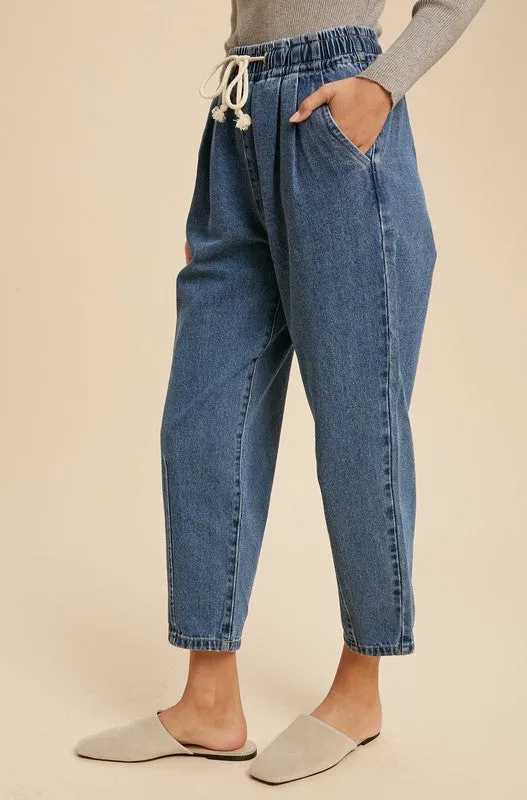The Julien Relaxed Denim Drawstring Pants