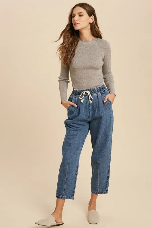 The Julien Relaxed Denim Drawstring Pants