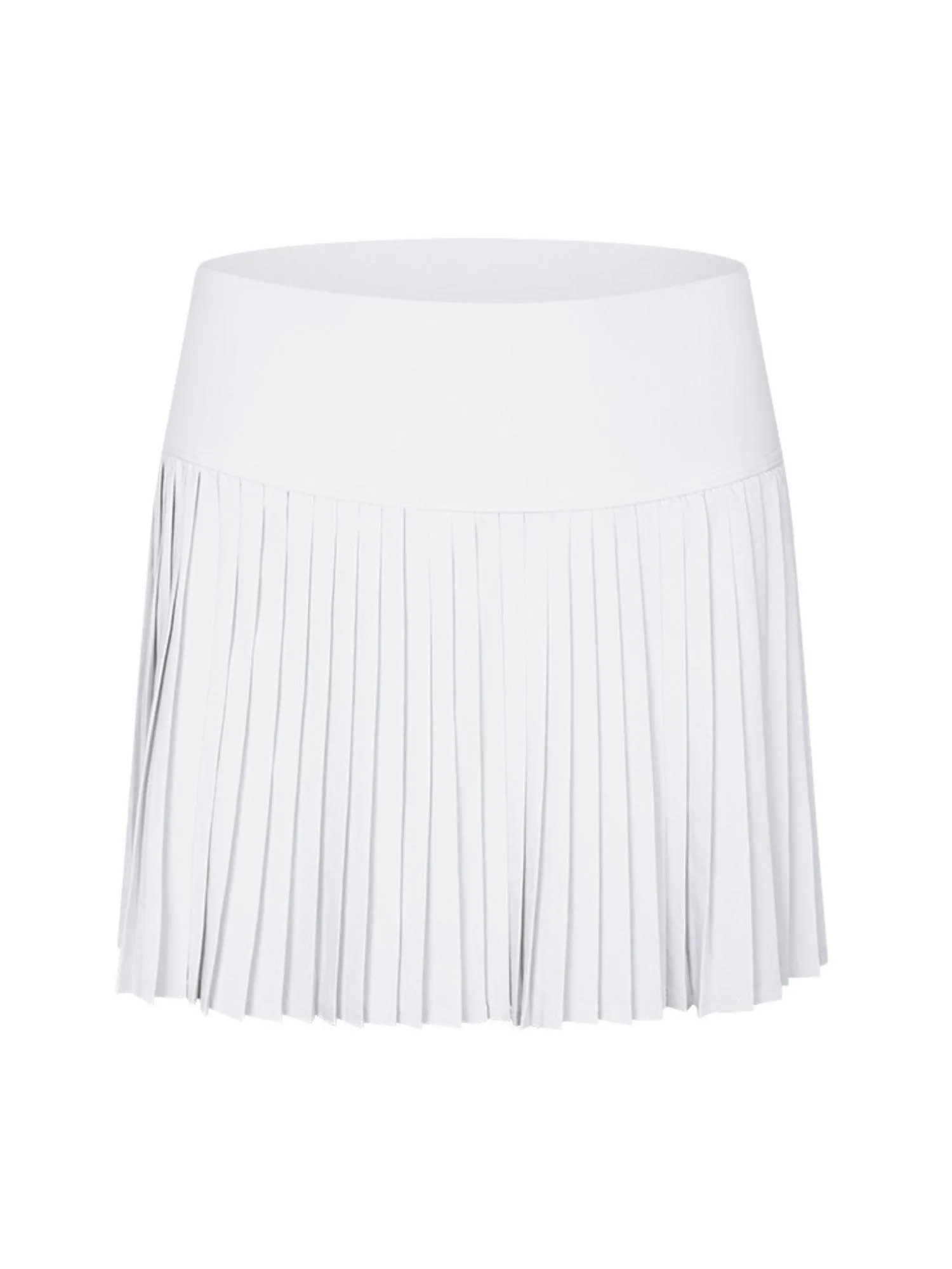 White "Maddie" Full Pleat Active Skirt with Pockets in Shorts Liner
