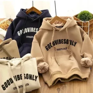Women's thick warm letter print hoodie